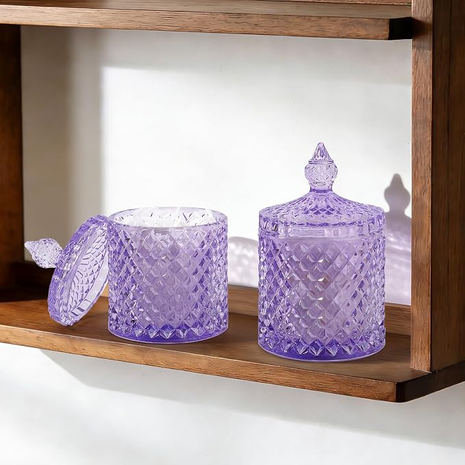 2 Pack Qtip Holder Thick Glass Apothecary Jars - Image 6