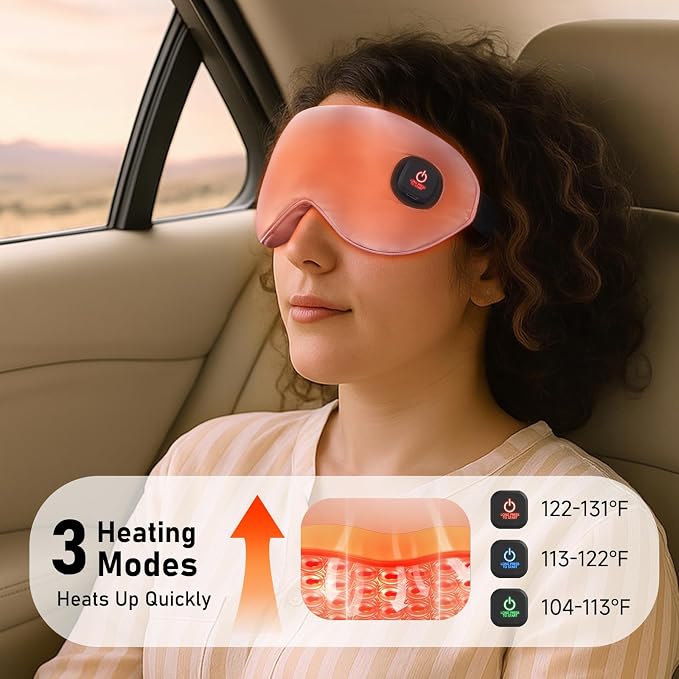 LitBear Heated Eye Mask, Silk Cordless Warm Eye Compress - Image 4