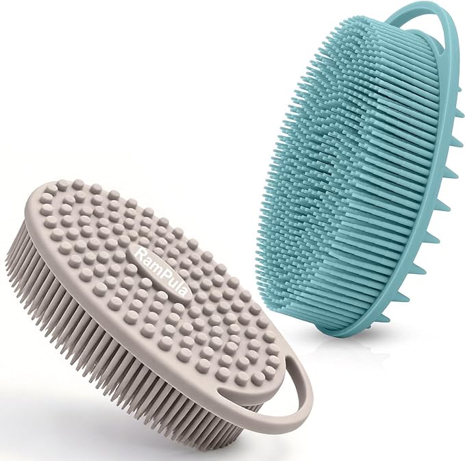 RamPula Silicone Body Scrubber, Silicone Loofah, Quick-Dry Exfoliating Body by RamPula