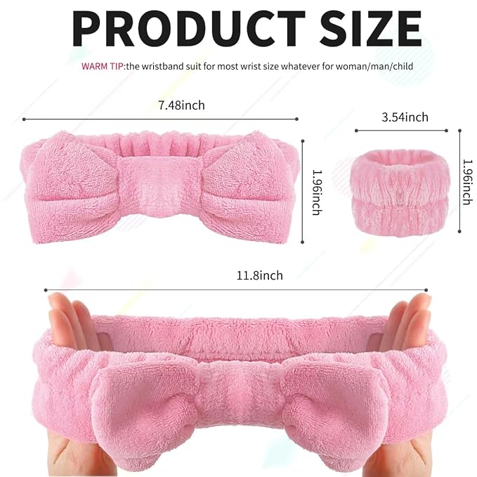 WSYUB Pink Spa Headband and Wristband Set - Image 2