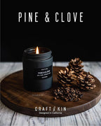 Craft & Kin Premium Pine & Clove Candle | Black Scented Candles - Image 2