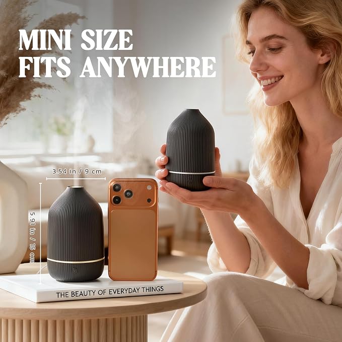 Essential Oil Diffuser, 100ml Aromatherapy Diffuser, Mini Ultrasonic Diffuser - Image 2