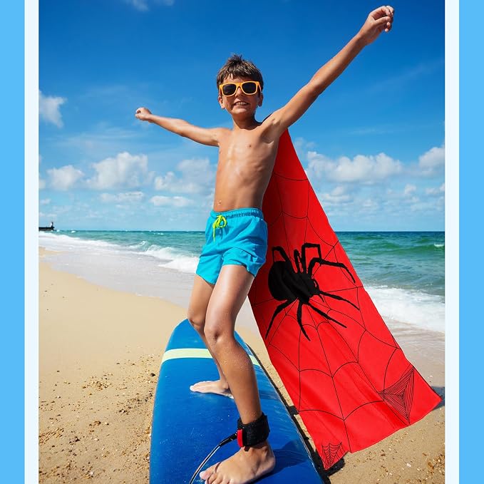 Peryiter 2 Pcs Spider Beach Towel Quick Dry Towels Swimming Bath Shower Pool - Image 5