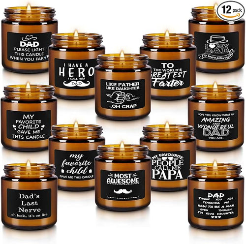 12-Pack Amber Jar Scented Candles, Natural Soy Wax and Premium Essential Oils. by CAKETYCG