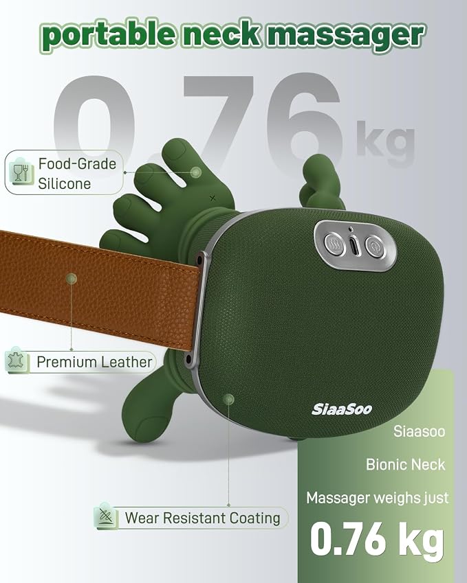Siaasoo Neck Massager, Bionic Heated Massager, Electric Deep Tissue 3D Kneading - Image 6