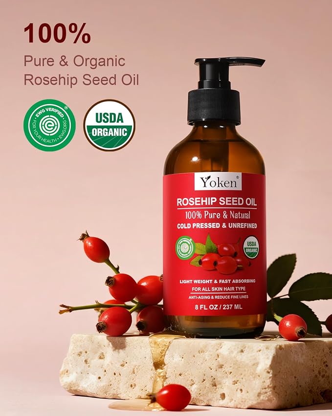 Yoken Rosehip Seed Oil Organic, USDA Certified 100% Pure Rosehip Oils - Image 2