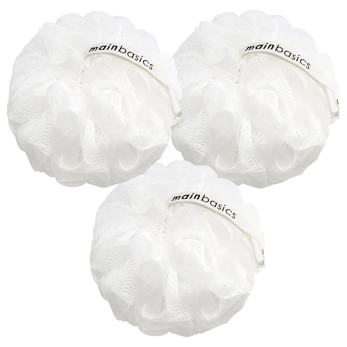 MainBasics Bath Shower Loofah Sponge Pouf Body Scrubber Exfoliator Body Wash by MainBasics