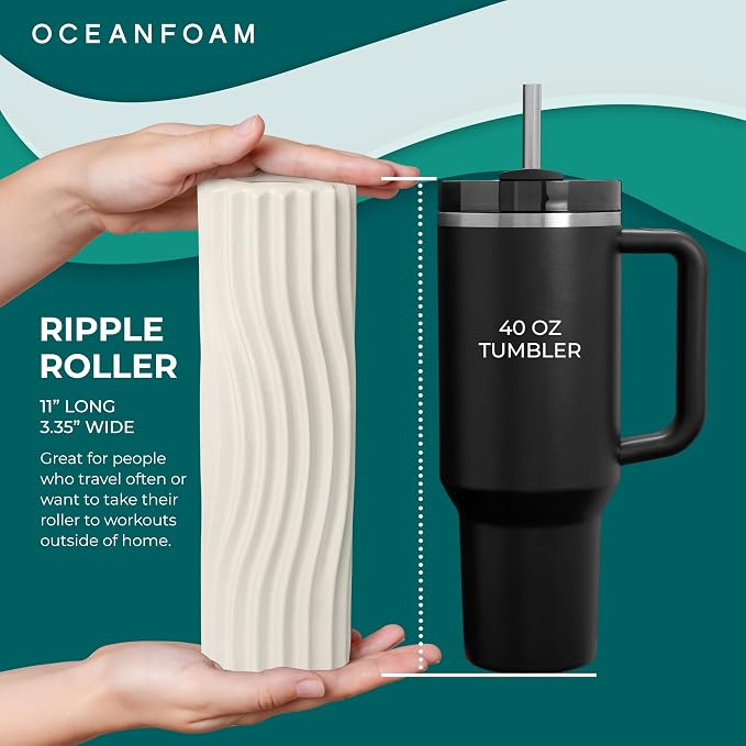 Oceanfoam Ripple Travel Foam Roller Firm Mini Foam Roller - Image 2