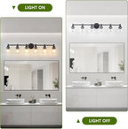 6-Light Bathroom Light Fixture Black Vanity Lights Over Mirror Modern Wall - Image 5