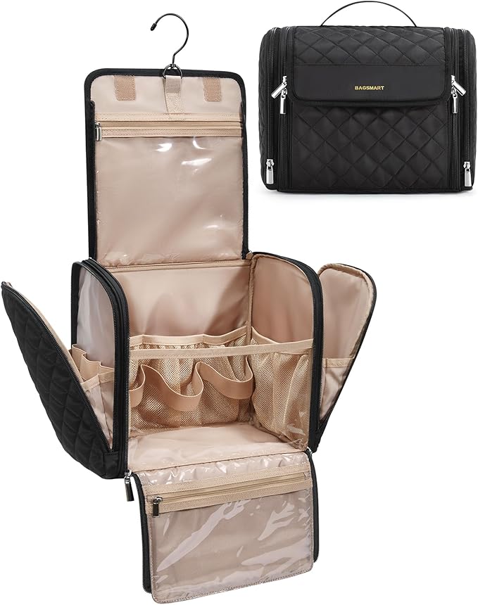 BAGSMART Hanging Travel Toiletry Bag, Large Capacity Water-resistant Cosmetic - Image 8