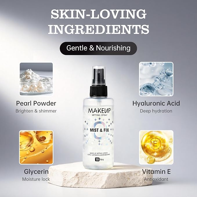 Setting Spray for Makeup, 16 Hr Long Lasting Fixing Spray Waterproof Transfer - Image 6