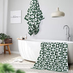 Jacquotha 2-Pieces Luxury Bath Towels Checkered Floral, Cute Bathroom Decor - Image 6