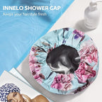 INNELO Luxury Shower Cap for Women Reusable Waterproof, Double Layered Shower - Image 7