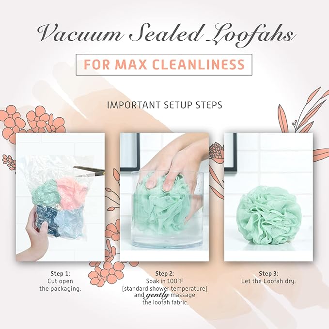 Spongentle Shower Loofah Bath Sponge, Body Scrubber - Image 5