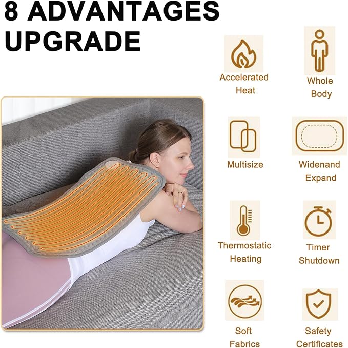 Electric Heating pad, 25 x12 Portable Heating Pad - Image 8