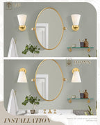 Gold Wall Sconces Set of Two, HWH Modern Bathroom Vanity Sconce Wall Lighting - Image 4