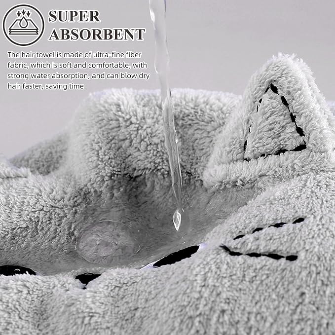 2Pack Microfiber Hair Towel Wrap - Image 8