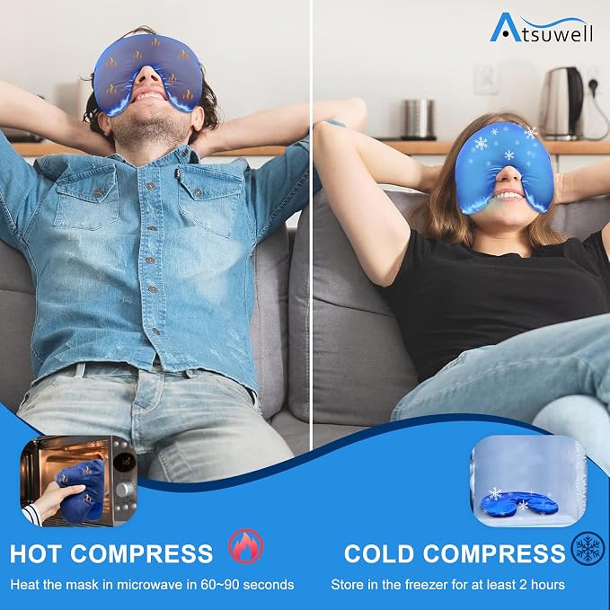 Atsuwell Sinus Mask, Warm Cold Compress Eye Mask - Image 4