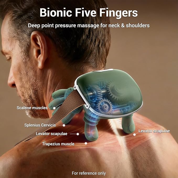 Neck Massager with Heat, Bionic Deep Tissue Shiatsu Kneading, Cordless - Image 7