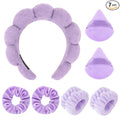 7Pc Puffy Spa Headband and Wristband Set by ARALUKY