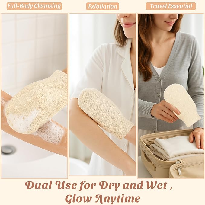 2-Pack Hemp Bath Gloves – Natural Shower Mitts - Image 4