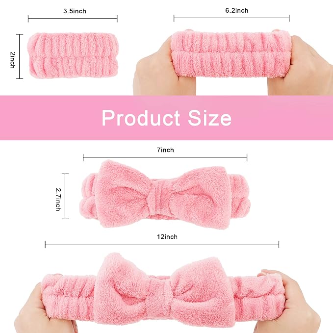 CIEHER 12 PCS Makeup Headband for Women Wrist Washband Scrunchies Cuffs for - Image 4