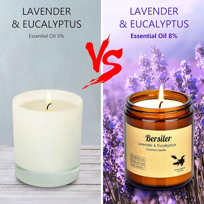 Aromatherapy Candles, 2 Pack Lavender Eucalyptus Scented Candles Stress Relief - Image 3