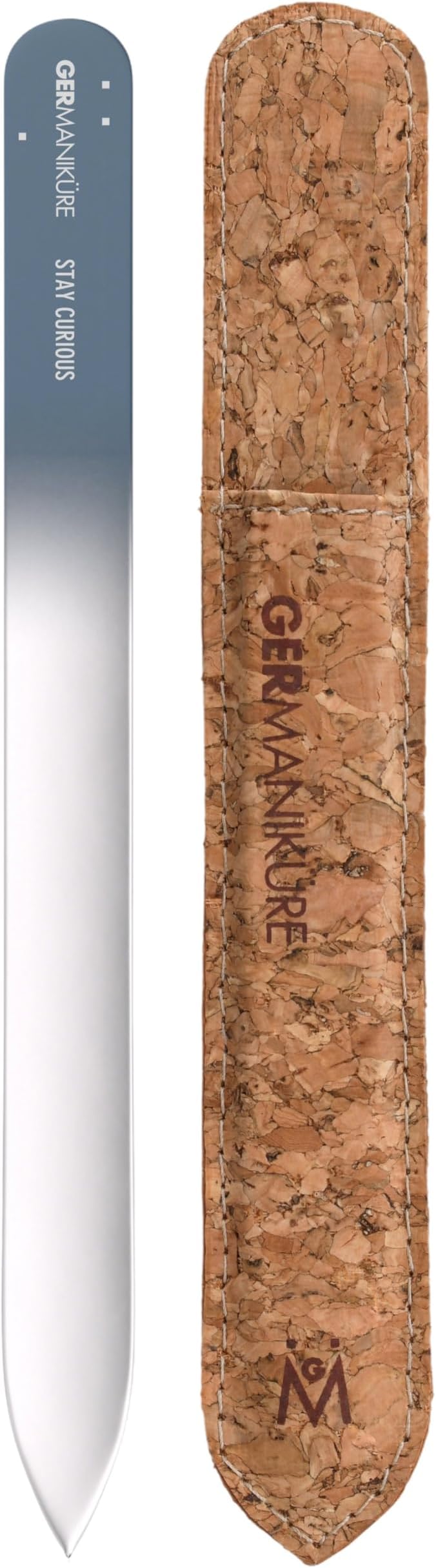 GERMANIKURE Glass Nail File in Cork Sleeve by GERMANIKURE