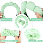 Zkptops Spa Headband for Washing Face Wristband Set Sponge Makeup Skincare - Image 5