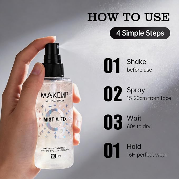 Setting Spray for Makeup, 16 Hr Long Lasting Fixing Spray Waterproof Transfer - Image 9