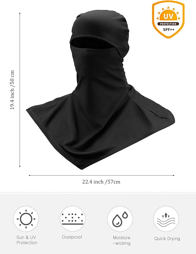 SATINIOR 3 Piece Balaclava Face Cover Sun Protection Neck Cover Summer - Image 2