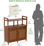 Homykic Tilt Out Laundry Hamper Cabinet, Bamboo Double Laundry Hamper - Image 7
