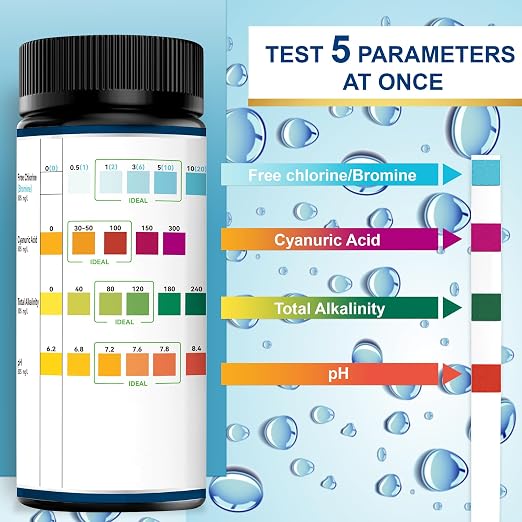 Pool Test Strips, 100 Strips Pool and Hot Tub Test Strips, Swimming Pool Test - Image 2
