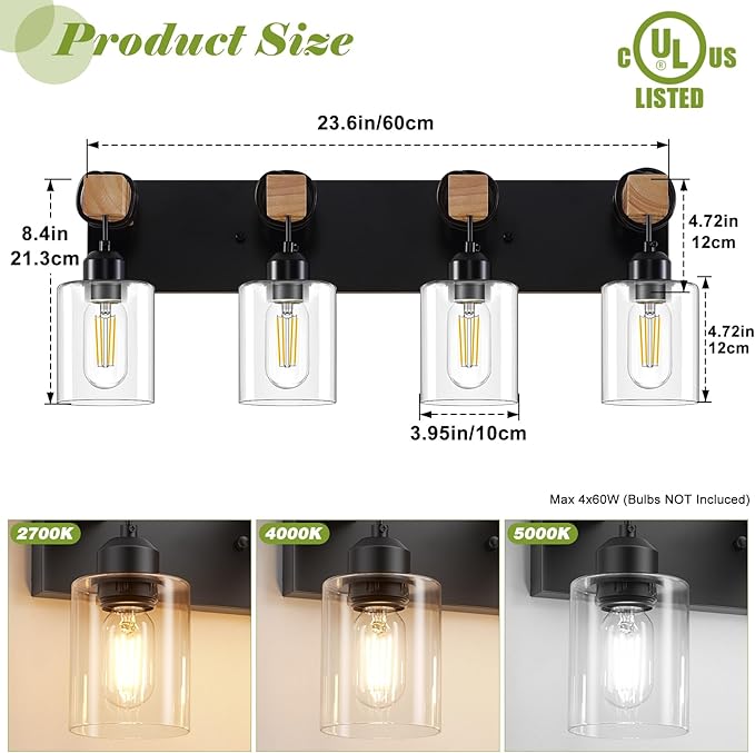 Licperron 4-Lights Farmhouse Vanity Lights - Image 2