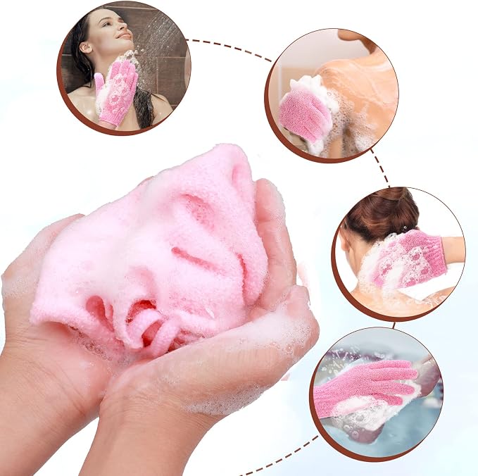 3-Pack Exfoliating Gloves Back Exfoliating Towel Back Washer - Image 6