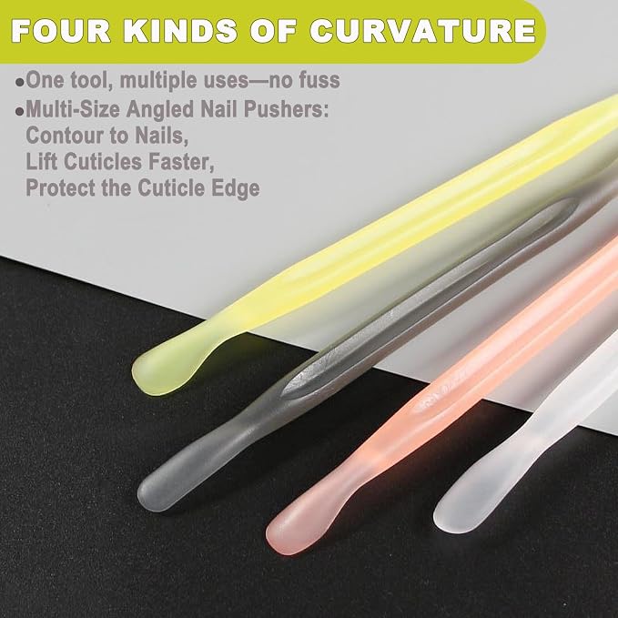 2Pcs Plastic Cuticle Pusher, Dual-end Dead Skin Nail Pusher, Gentle Plastic - Image 5
