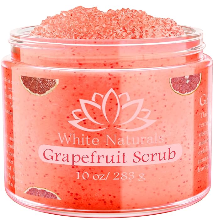 Organic Grapefruit Salt Scrub Moisturize & Soften Skin, Pure Natural Skincare by WhiteNaturals