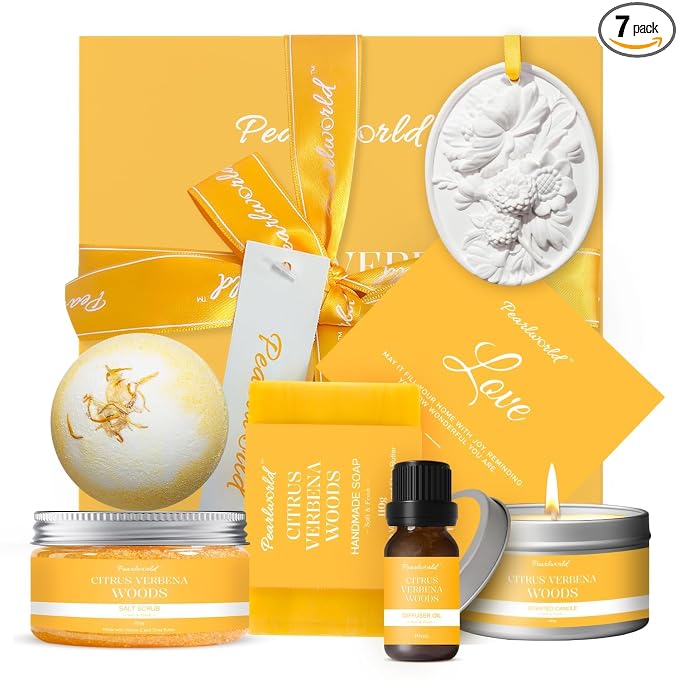 Mother's Day Gift, Citrus Verbena Bath Set Self Care by PEARLWORLD