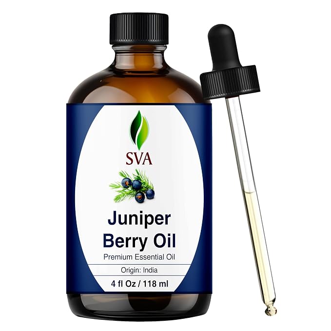 SVA Juniper Berry Essential Oil – 4 Fl Oz – 100% Natural Juniper Oil by SVAORGANICS
