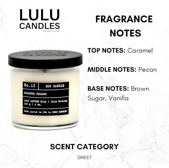 Lulu Candles | Sugared Pecans | Luxury Scented Soy Jar Candle | Hand Poured in - Image 2
