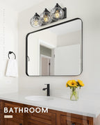 Bathroom Light Fixtures Over Mirror, 3-Light Matte Black Vanity Light - Image 7