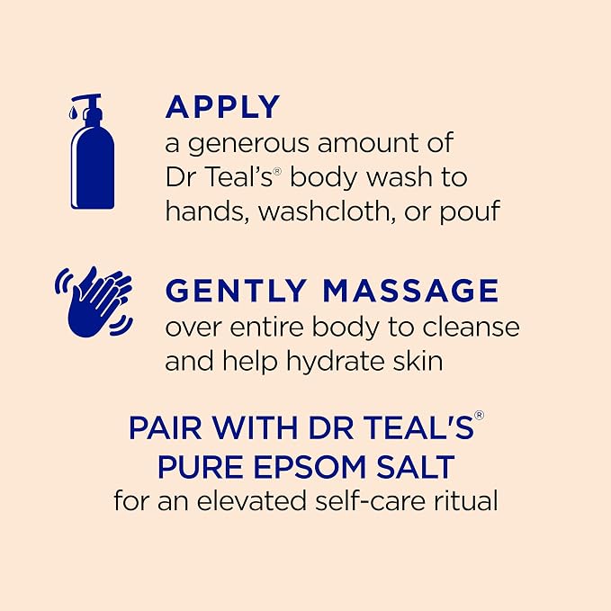 Dr Teal's Body Wash with Pure Epsom Salt, Glow & Radiance with Vitamin C & - Image 3