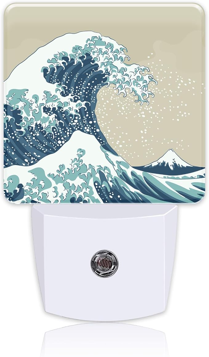 Plug in Night Lights Japanese Great Wave Nightlight Plug Into Wall Dusk to Dawn by Uiaoiais