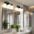 Ascher Bathroom Light Fixtures, 3-Light Vanity Light Over Mirror, Modern Matte - Image 9
