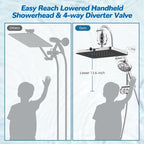 Hibbent 5-spray Dual Filtered Rainfall Shower Head Combo, High Pressure 13'' - Image 4