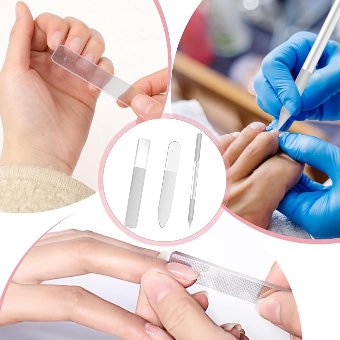 3 PCS Glass Nail Files for Natural Nails, Glass Nail Buffer and Shine Kit - Image 6
