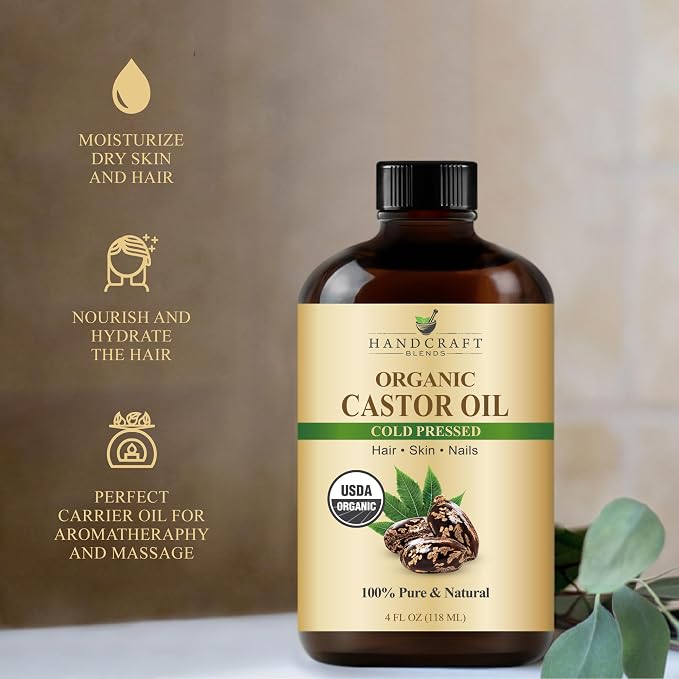 Handcraft Blends Cold-Pressed Organic Castor Oil 4 Fl Oz | Glass Bottle | Lash - Image 6