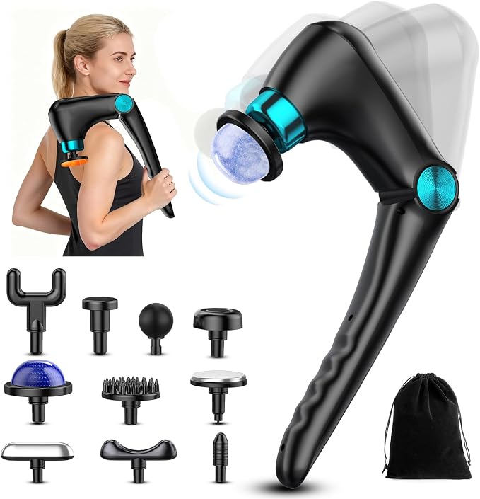 Back Massager with Heat & Cold Therapy, Foldable Deep Tissue Massage Gun - Image 2