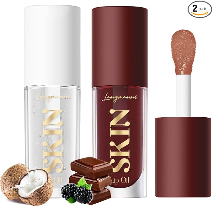 LANGMANNI Moisturizing Lip Oil, No-Sticky Lip Gloss Lip Balm Lip Care, Fruit by LANGMANNI