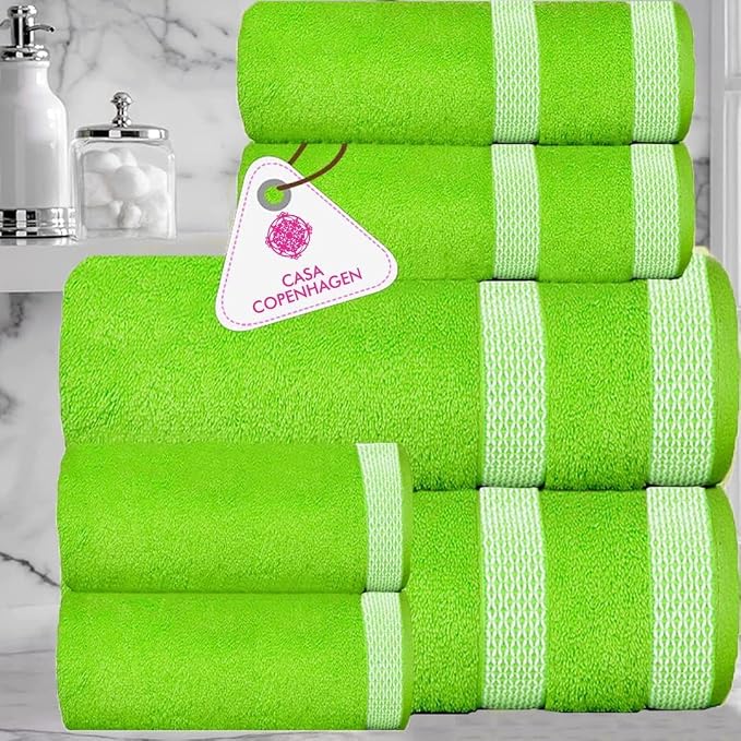 CASA COPENHAGEN Solitaire 6Pcs 100% Egyptian Cotton Large Designer Towels Gift - Image 3